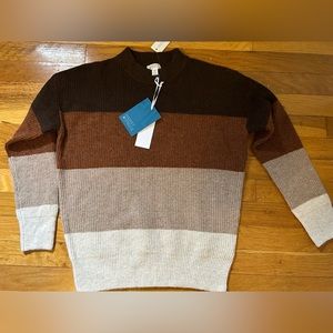 Market and Spruce Carter Ribbed Drop Shoulder Crewneck Sweater - Small petite